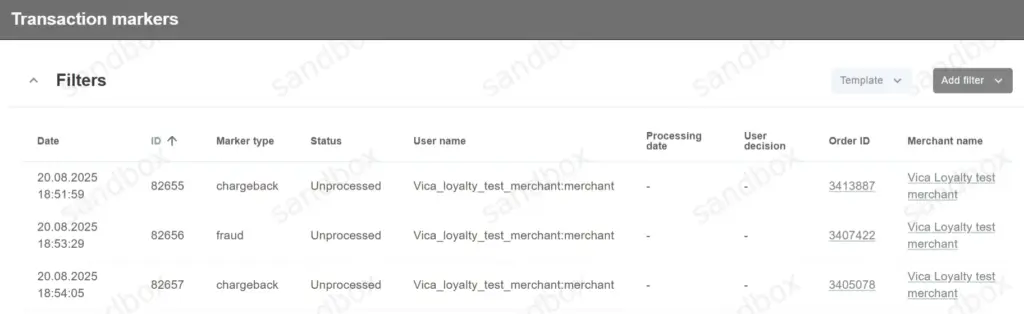 5.5. Transaction Markers